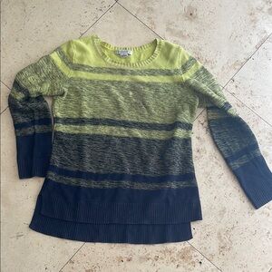 Liz Claiborne Green and Blue Crew Neck Sweater